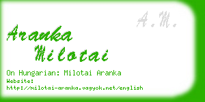 aranka milotai business card